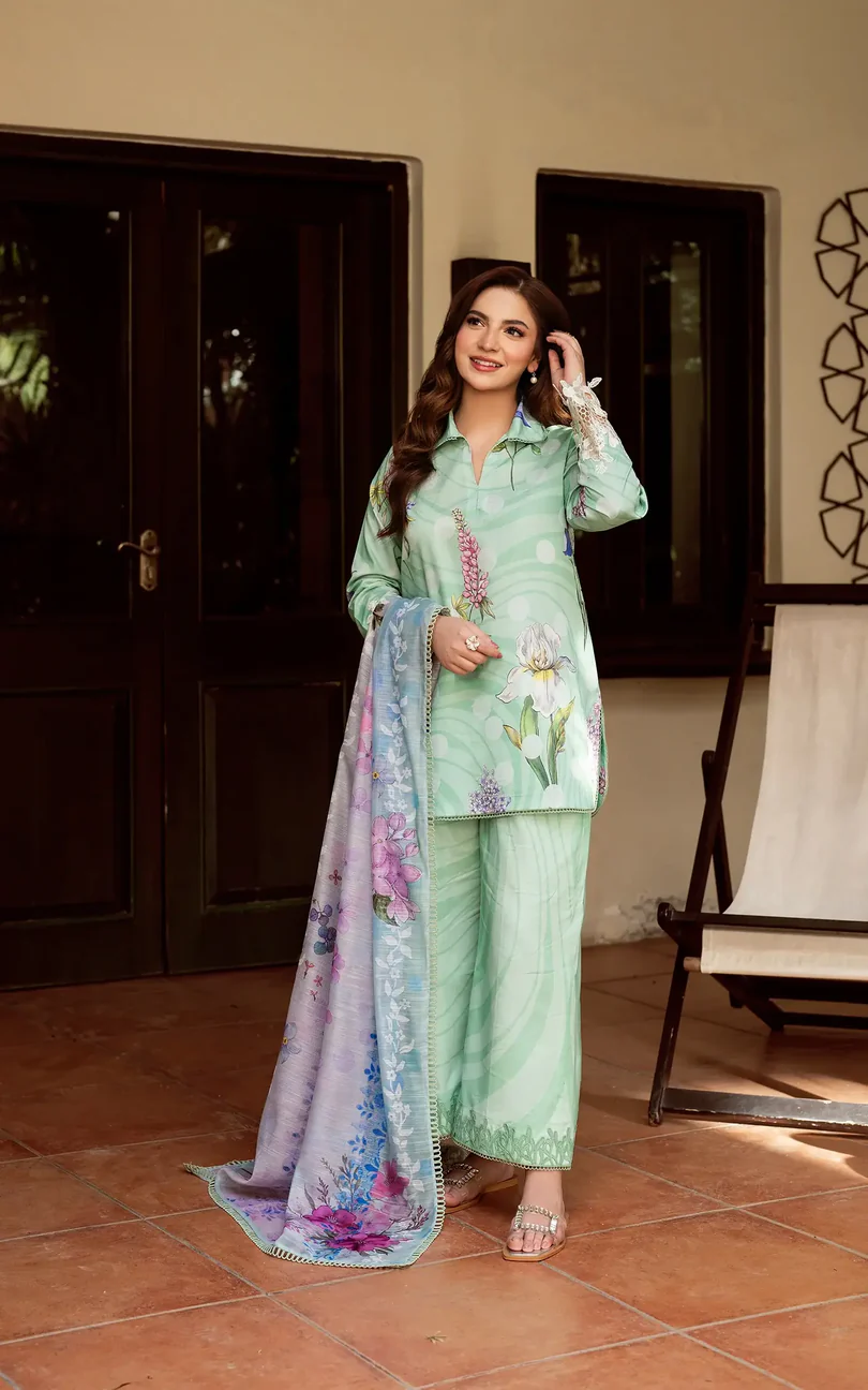 Asfa & Nabeel Premium 3-Piece Printed Lawn Suit Floral Mist YKL25-04